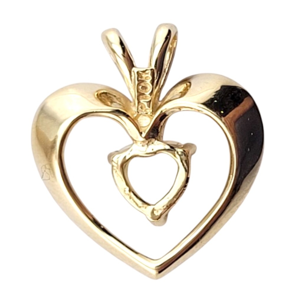 10 Karat Yellow Gold Opal Open Heart Pendant #21134